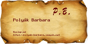 Polyák Barbara névjegykártya